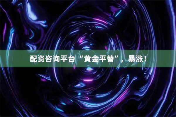 配资咨询平台 “黄金平替”，暴涨！